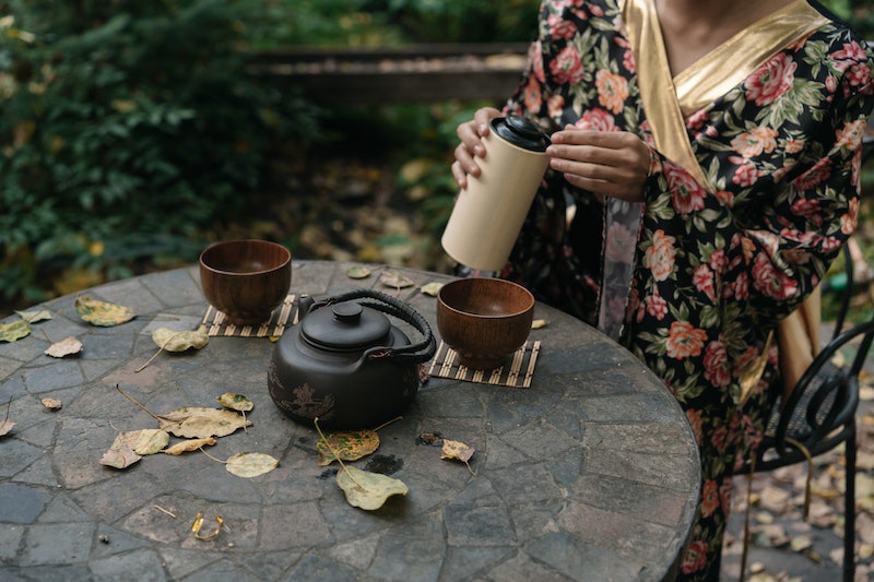 relaxing Japanese tea